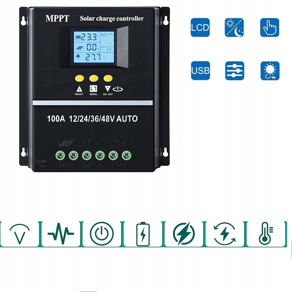 4000W solární Regulátor Nabíjení Mppt Smart 100A 12V/24V/36V/48V 100A