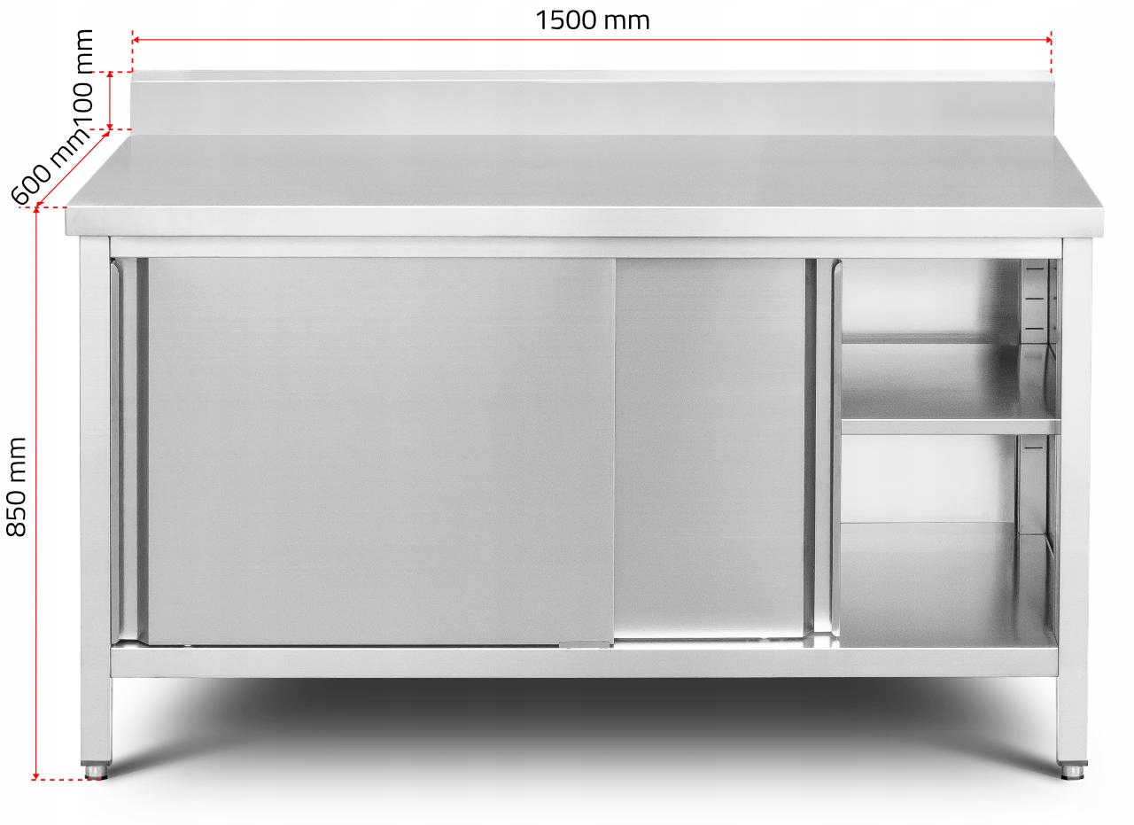 SZAFKA + STÓŁ ROBOCZY STAL NIERDZEWNA INOX 1500 MM Kod producenta KSCB15060