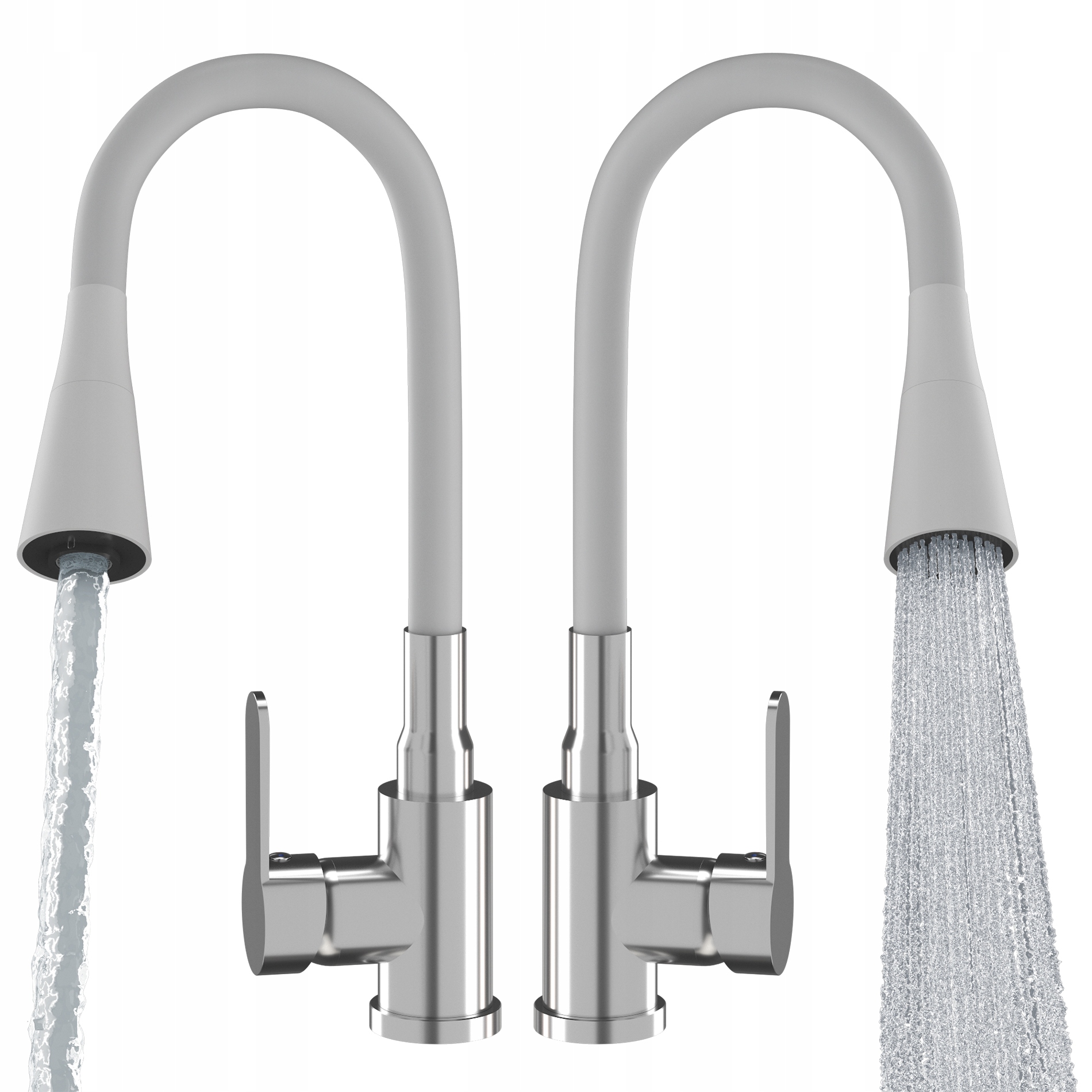 Kuchyňská Baterie Flexibilní Bílá Ohybná Výpust Chrom Dřez Flexo