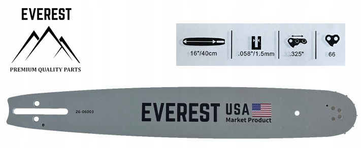 Vodící lišta 40 cm řetěz Dolmar PS5000 PS510 PS5100S PS540 16".325 1,5 mm