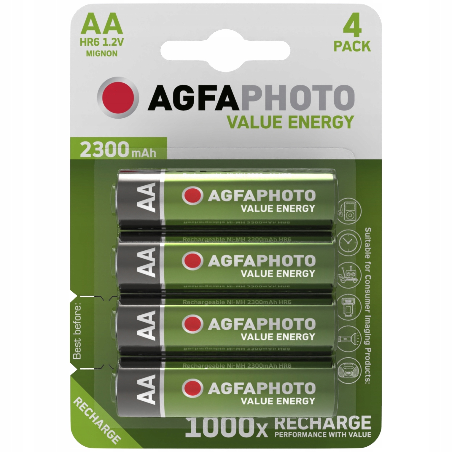 

4x Akumulator Bateria Agfaphoto Aa LR6 HR6 1.2V