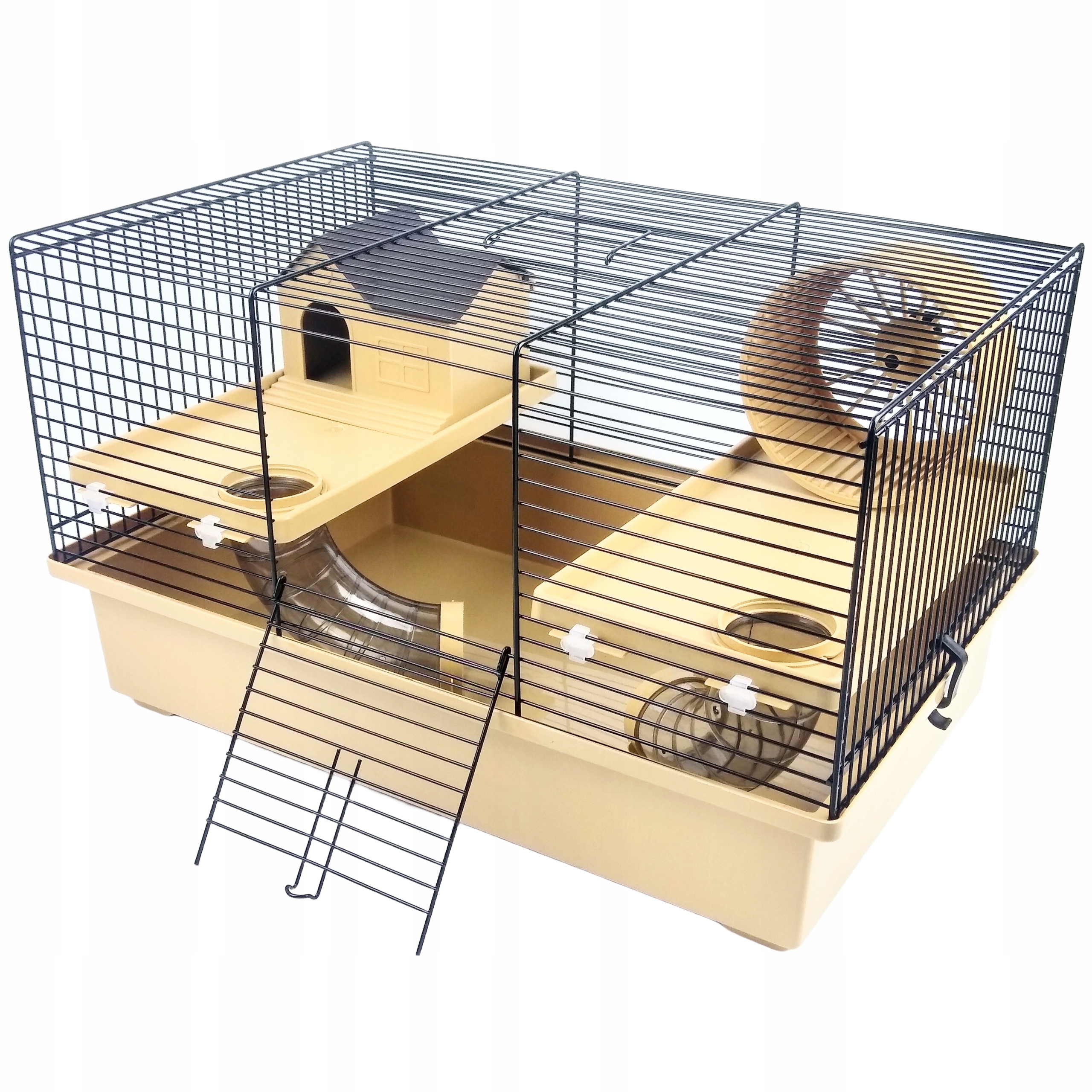Klatka dla chomika z kuwetą 49x32,5x29 cm domek tunele kołowrotek Pl