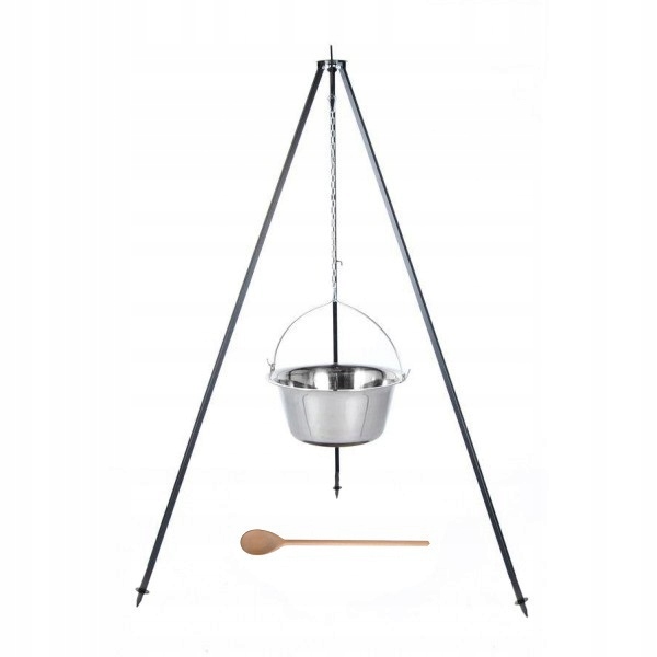 Maďarský Kotlík Nerezový 10 L Stojan Ocel