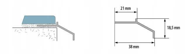 Profil okapowy OKAP aluminium CEZAR SZARY RAL7037 Kod producenta 805929