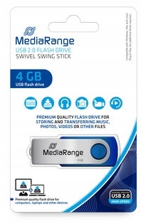 

MediaRange Pendrive Usb 2.0 4GB Swivel Swing