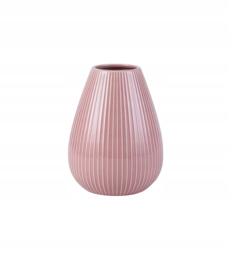 

Wazon ceramiczny różowy, gładki, błyszczący