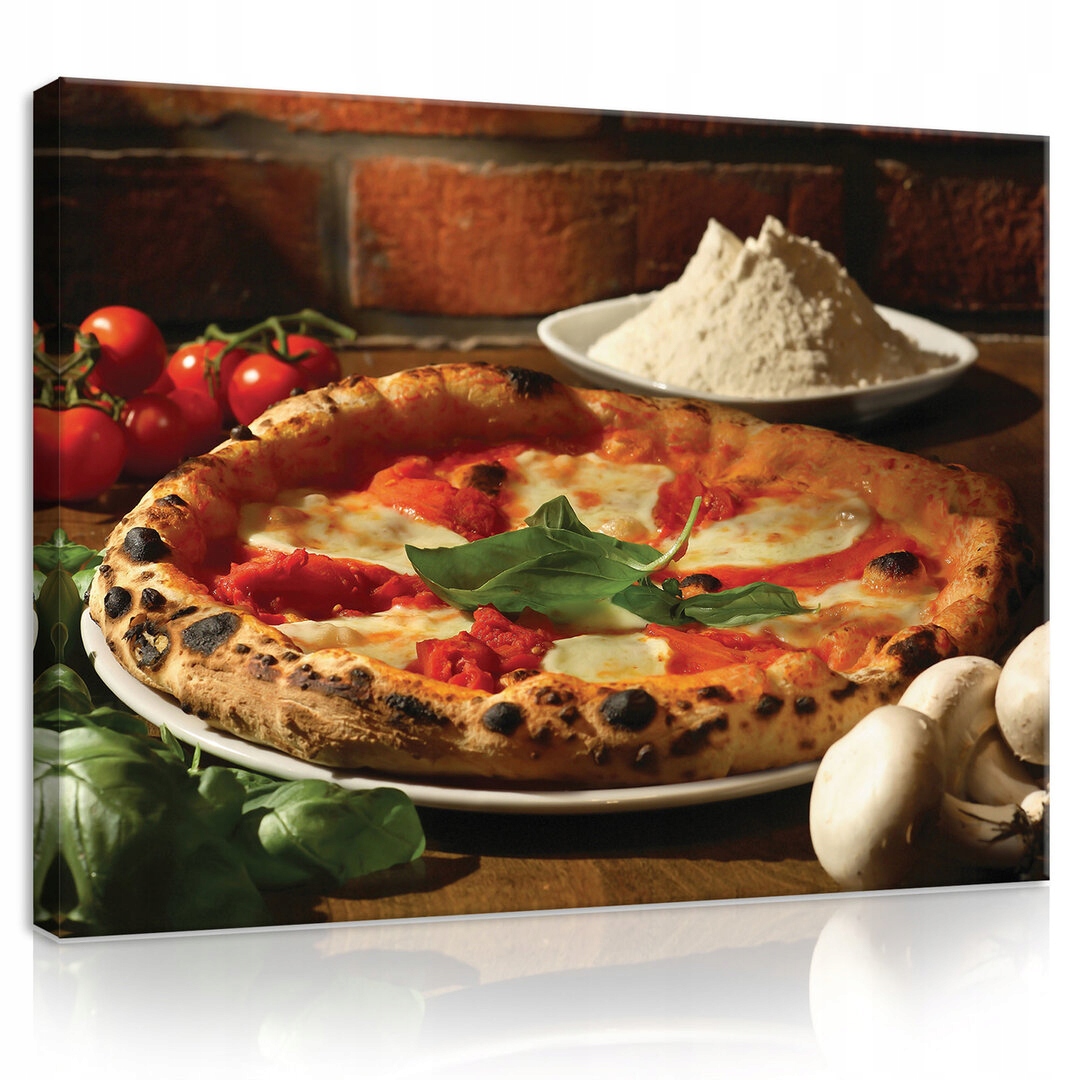 Obraz 80x60 Italská pizza Margarita, čerstvé suroviny, chutný