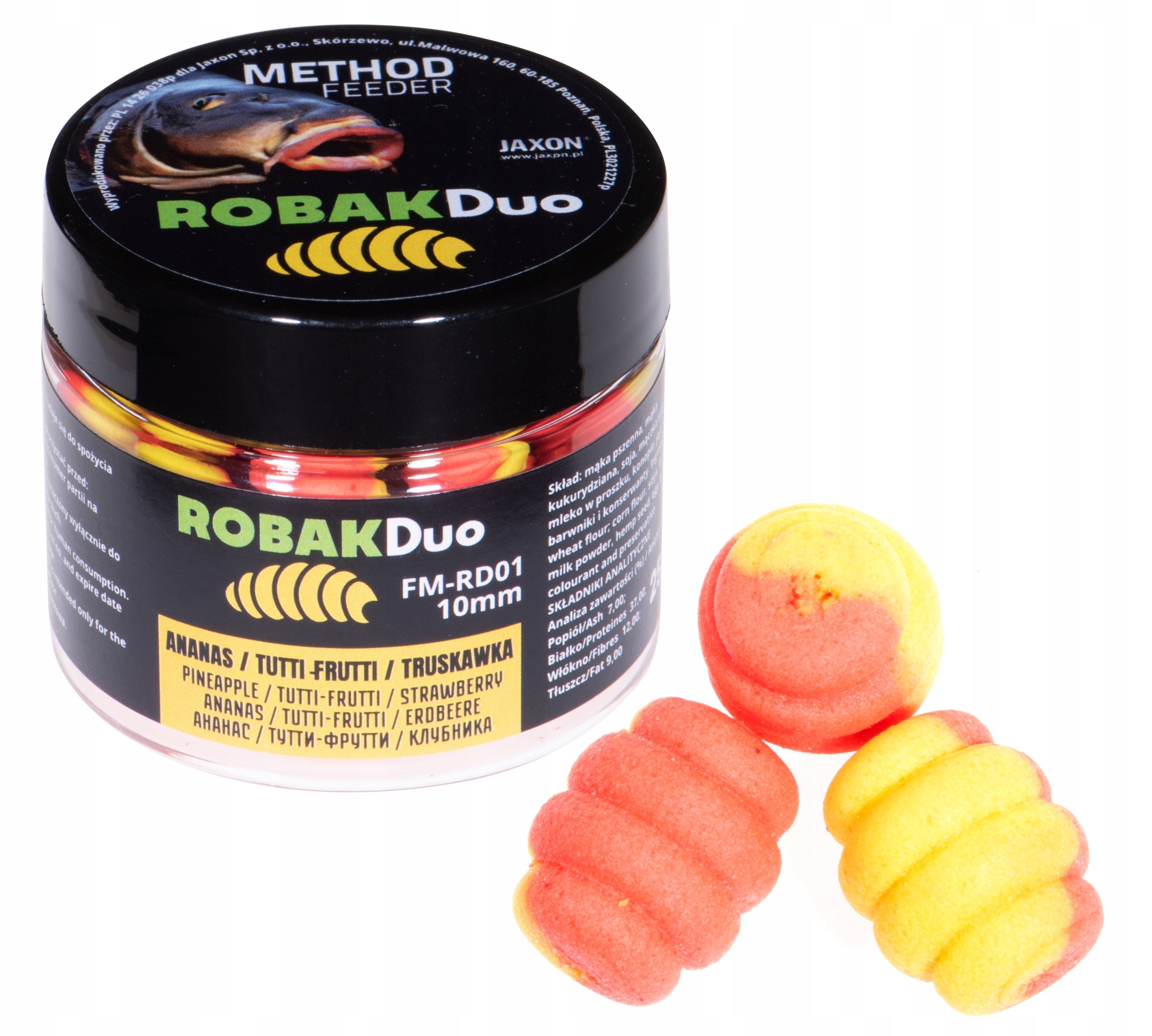 Ananas Tutti-frutti Truskawka Robak Duo Color 10mm Jaxon Wafters
