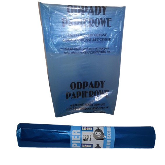 

Worki do segregacji z nadrukiem Ldpe 120l nieb.