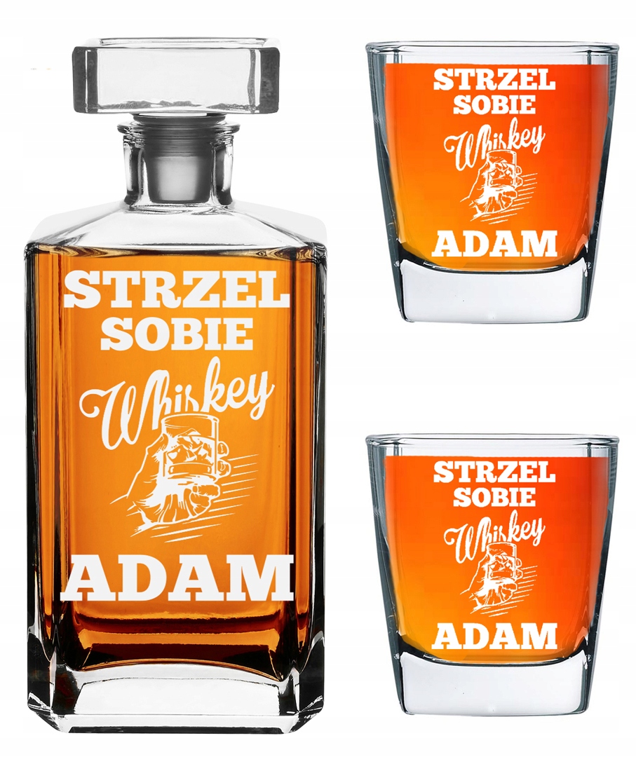 

Karafka 2 Szklanki Komplet Whisky Wzory+grawer