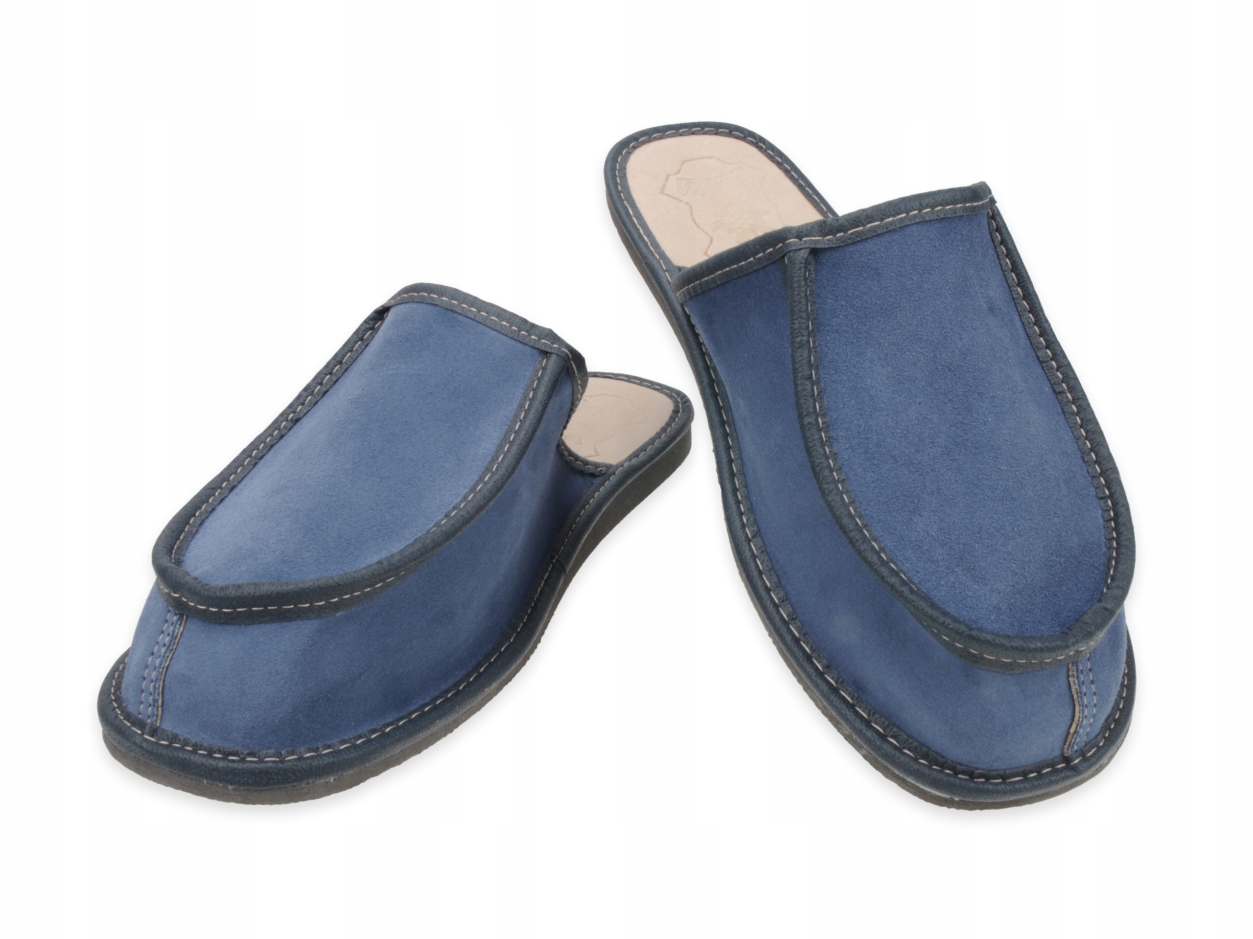 

Szerokie kapcie skórzane wysokie podbicie Tgn 36