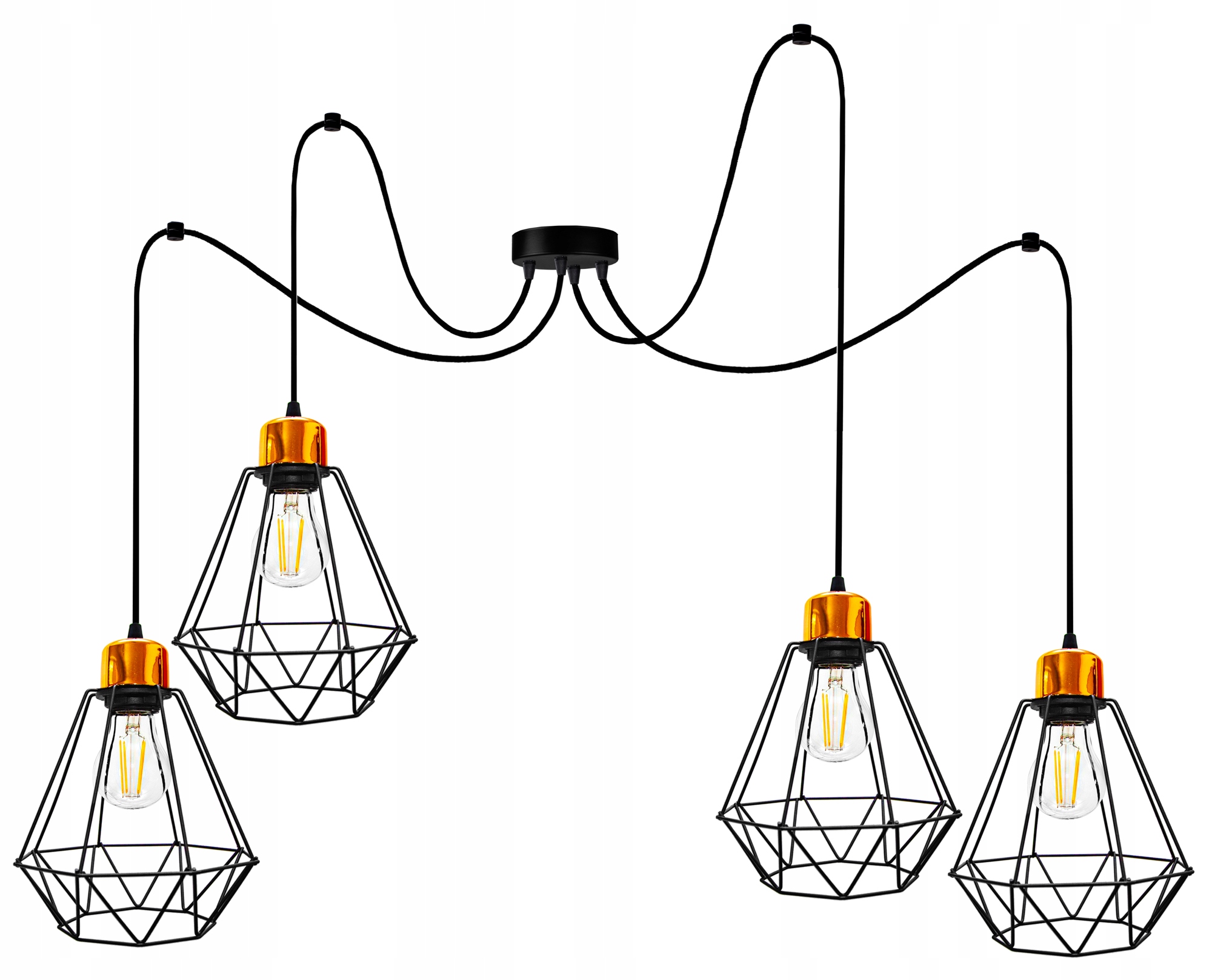 

Lampa Wisząca Sufitowa Żyrandol Pająk Edison Loft