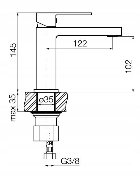 VALVEX Bateria ARS black umywalka stojąca 2420400. Kod producenta 2420400
