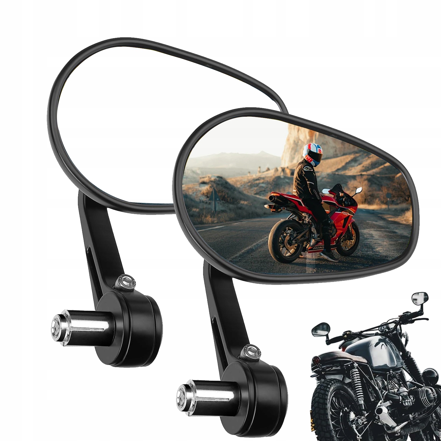 Lusterko Wsteczne Na Kierownicę Motocykla 22MM 1 Para Do Motocykl Atv Bmx