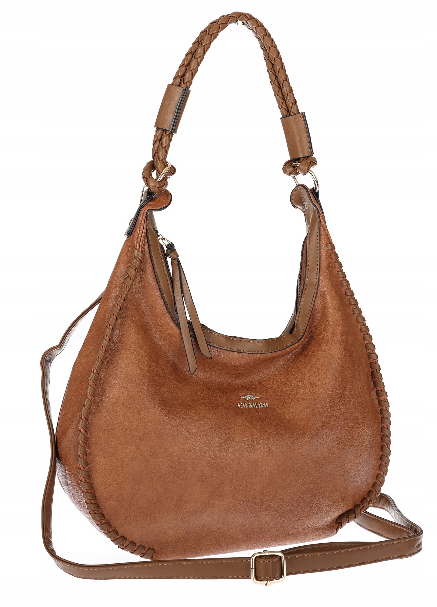Torebka Damska Worek shopper włoska marka Charro pojemna CH3316 Brown
