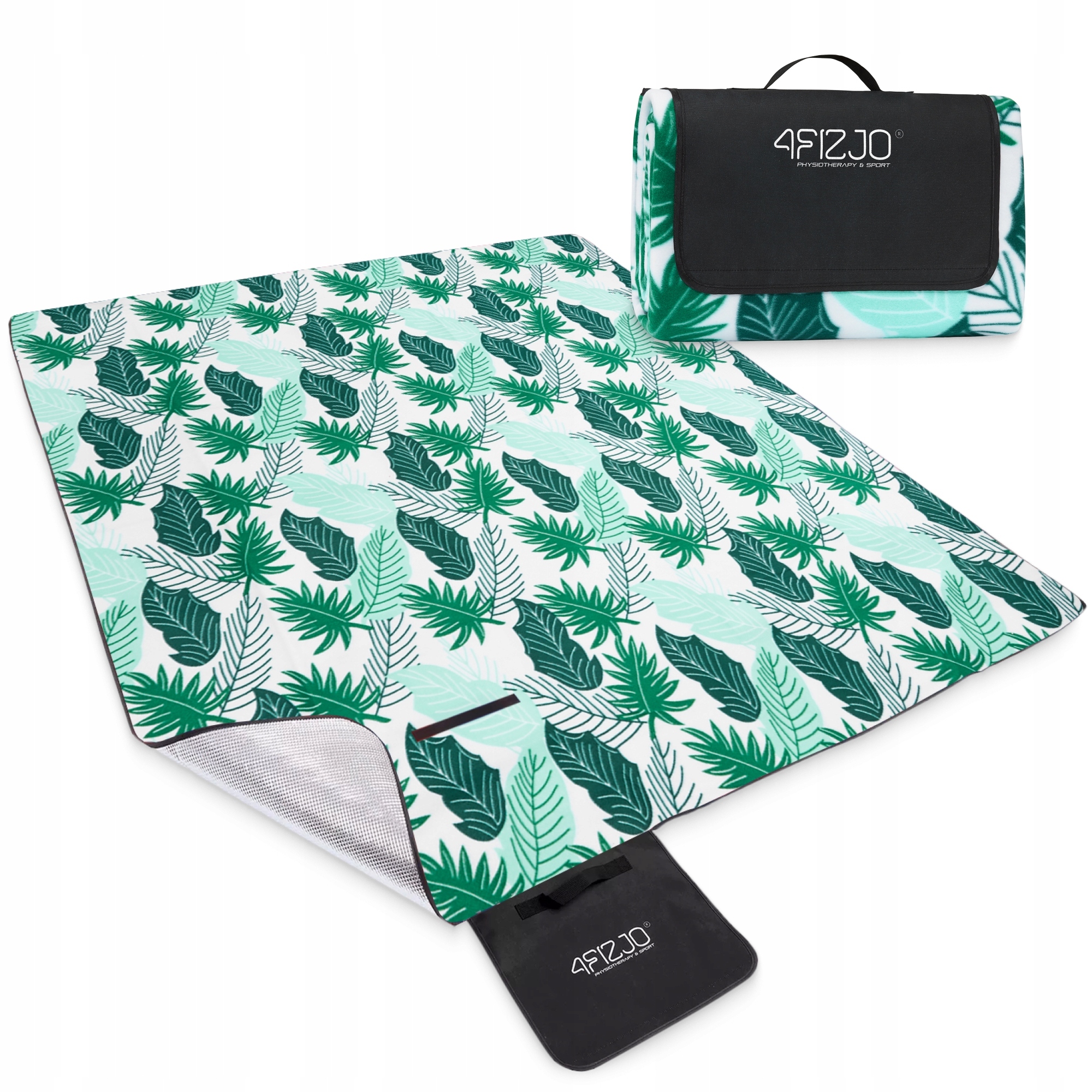 Pikniková Deka Plážová Podložka S Izolací Na Bivak Listy 200 x 200 cm