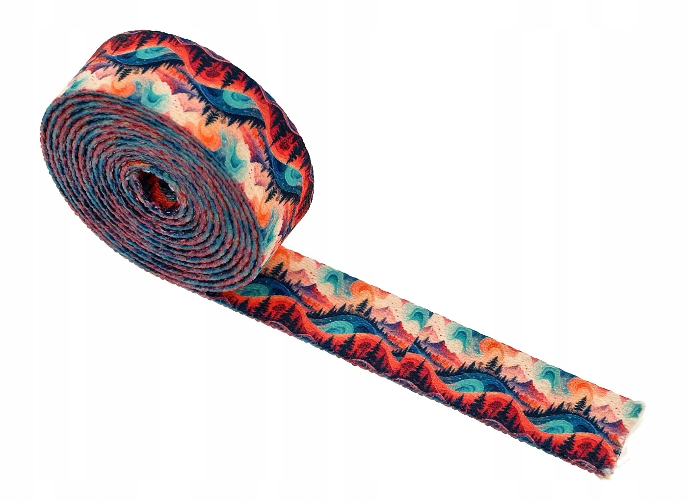 Popruh s potiskem Sublimace Sunset Waves 48 m hladká 1,7 mm 15 mm