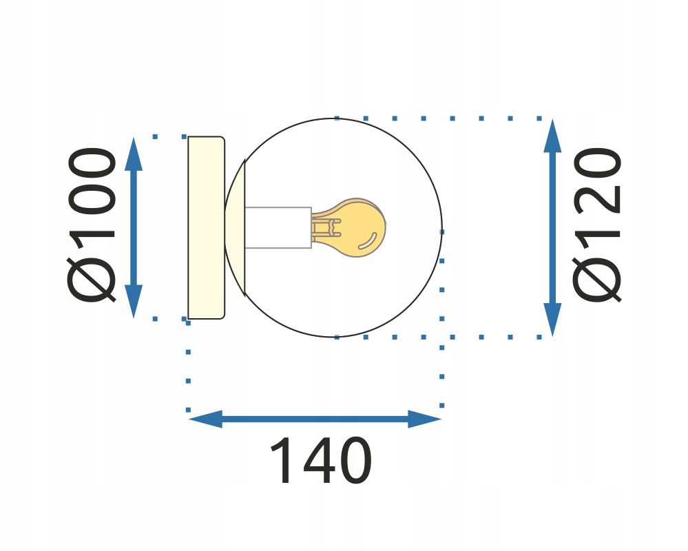 LAMPA KINKIET / SUFITOWA MLECZNA KULA ZŁOTA POŁYSK MINIMALISTYCZNA APP1250 Marka TOOLIGHT
