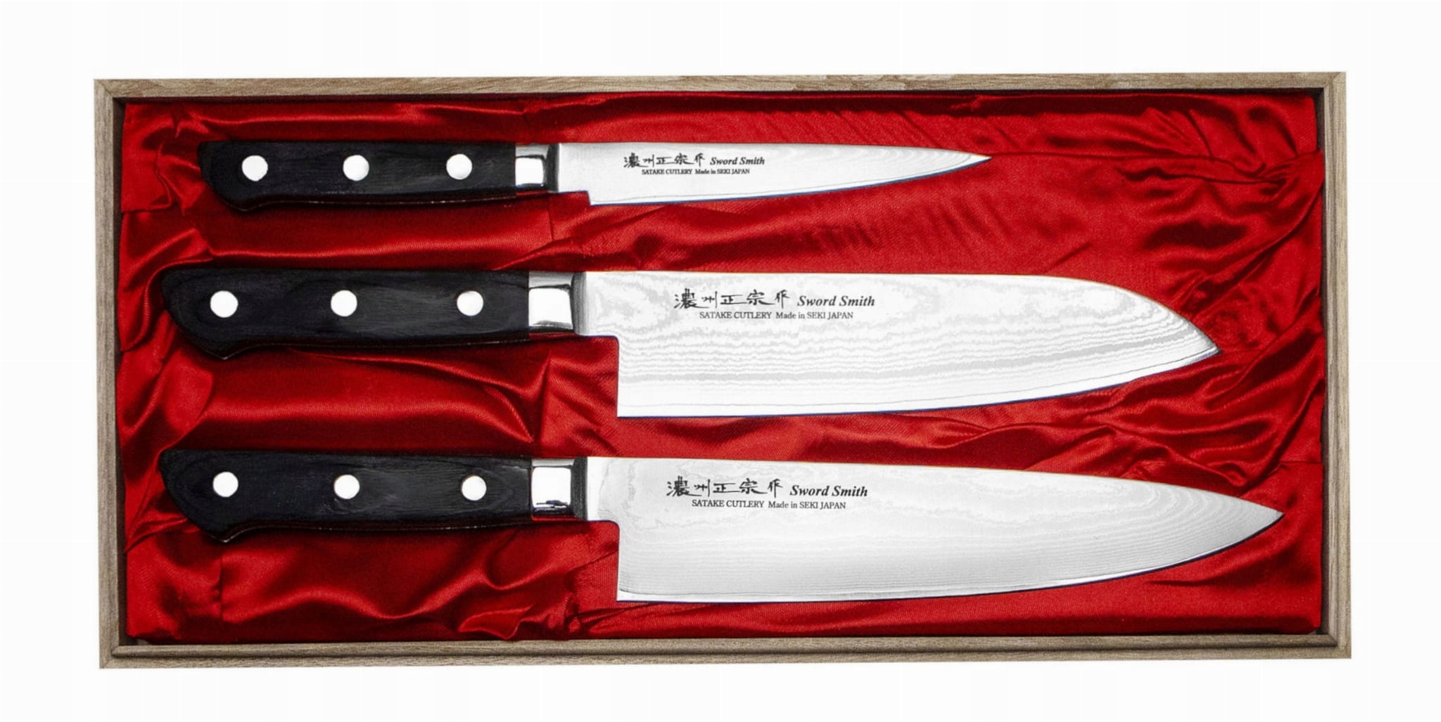 Satake Cutlery Mfg Daichi Sada 3 nožov v drevenej krabičke