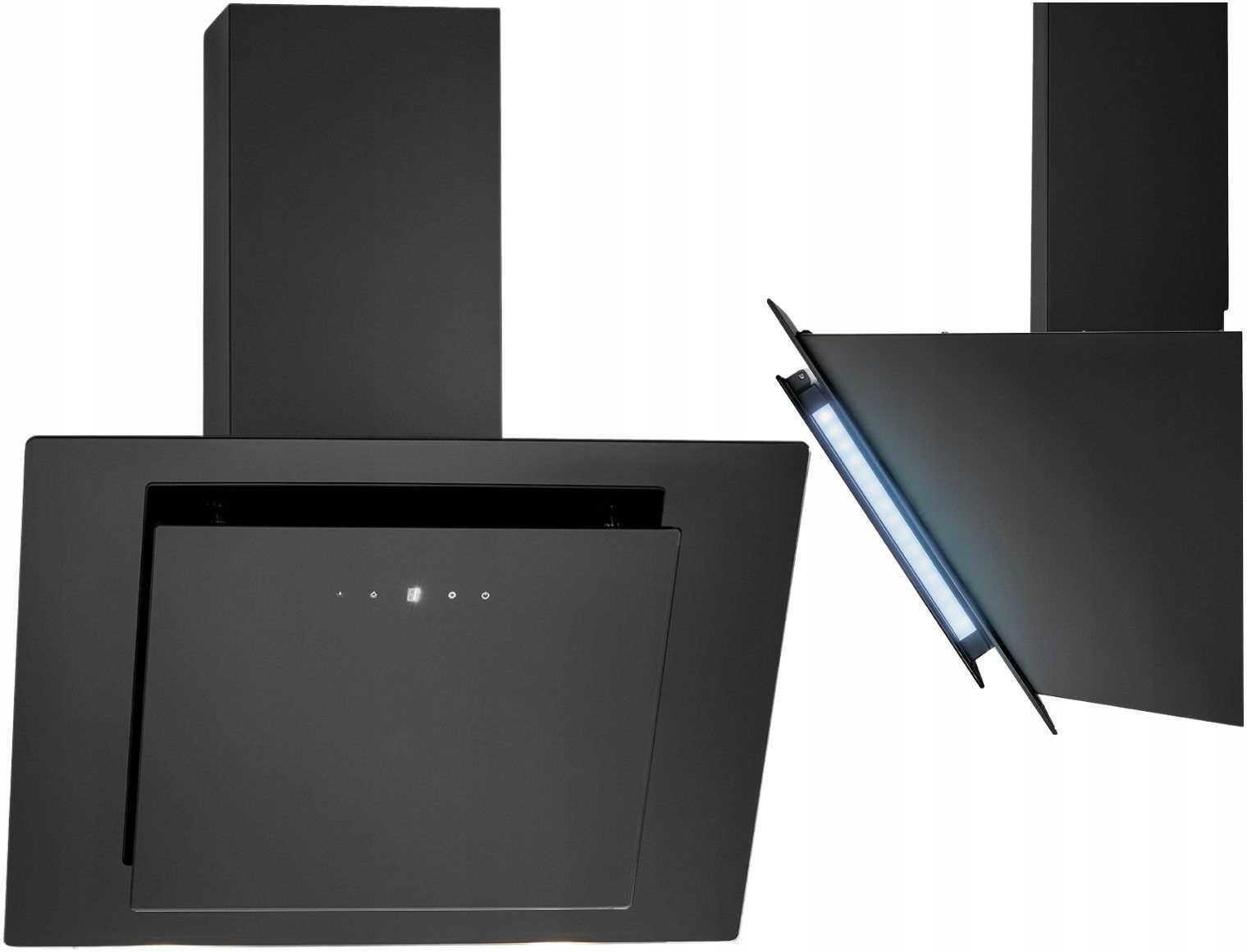 Okap kominowy kuchenny skośny 60 cm pochłaniacz Bomann Du 7603 G czarny