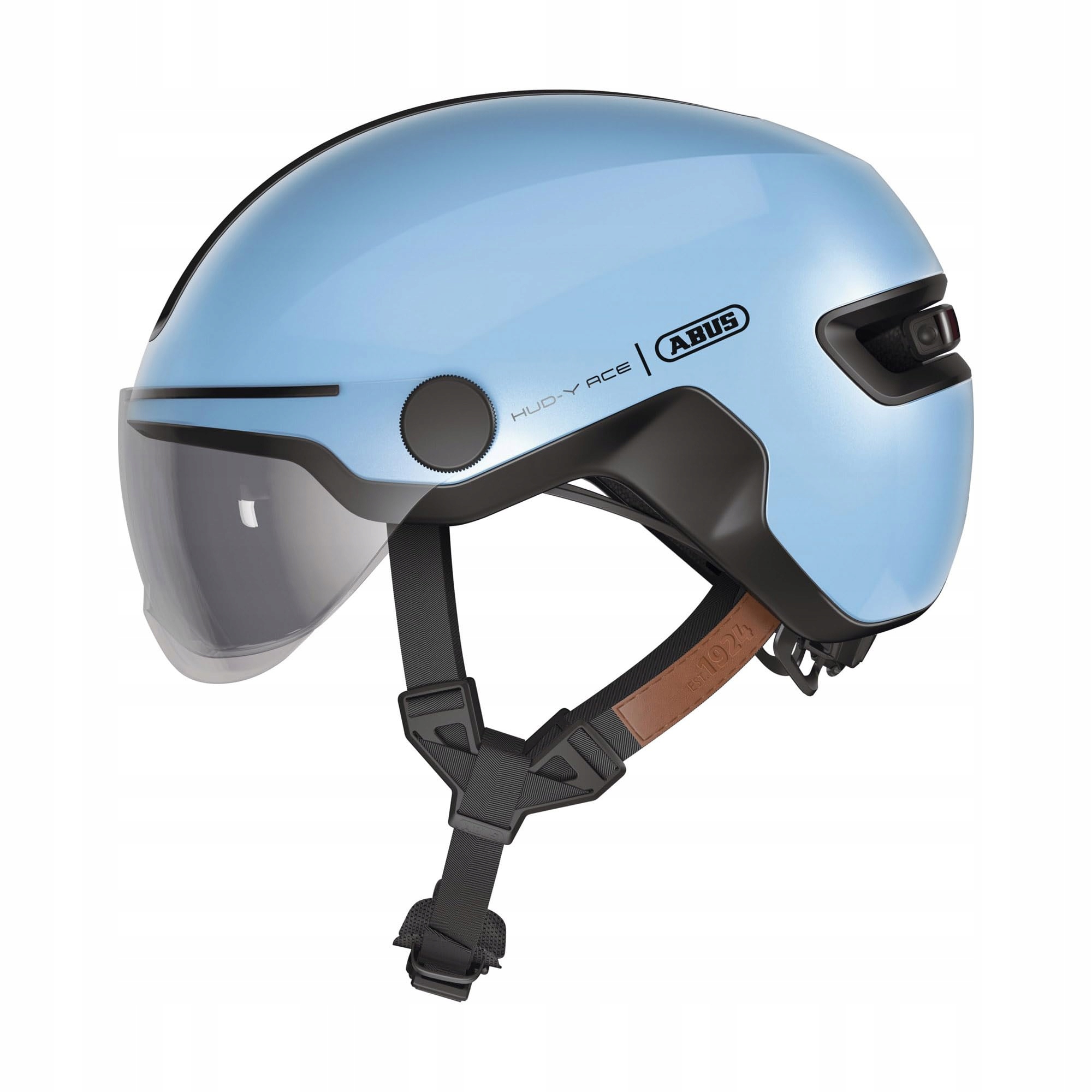 Kask Abus Hud-y Ace Niebieski S 51-55 cm z Led i daszkiem