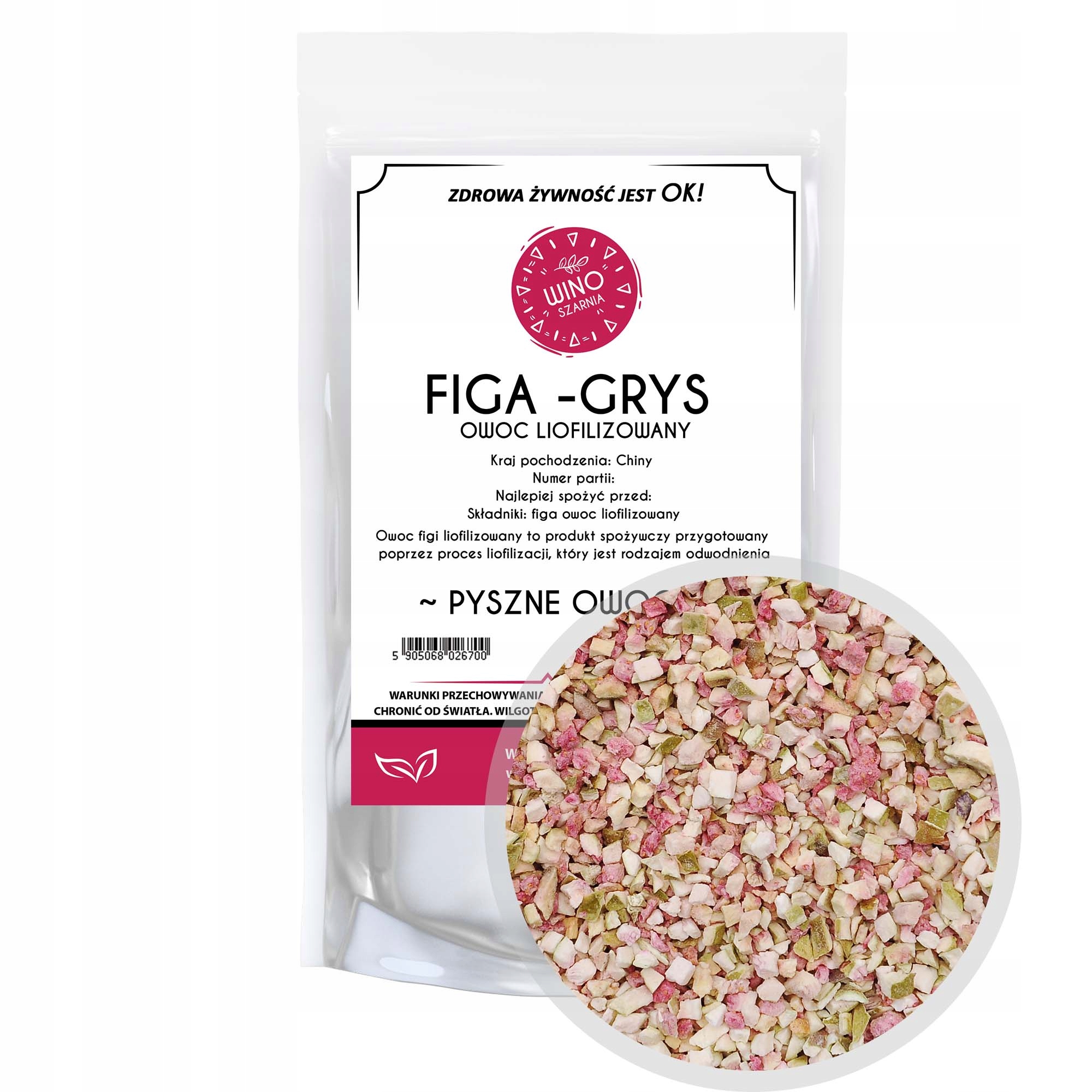 Figa liofilizowana grys pyszne owoce liofilizowane 50 g