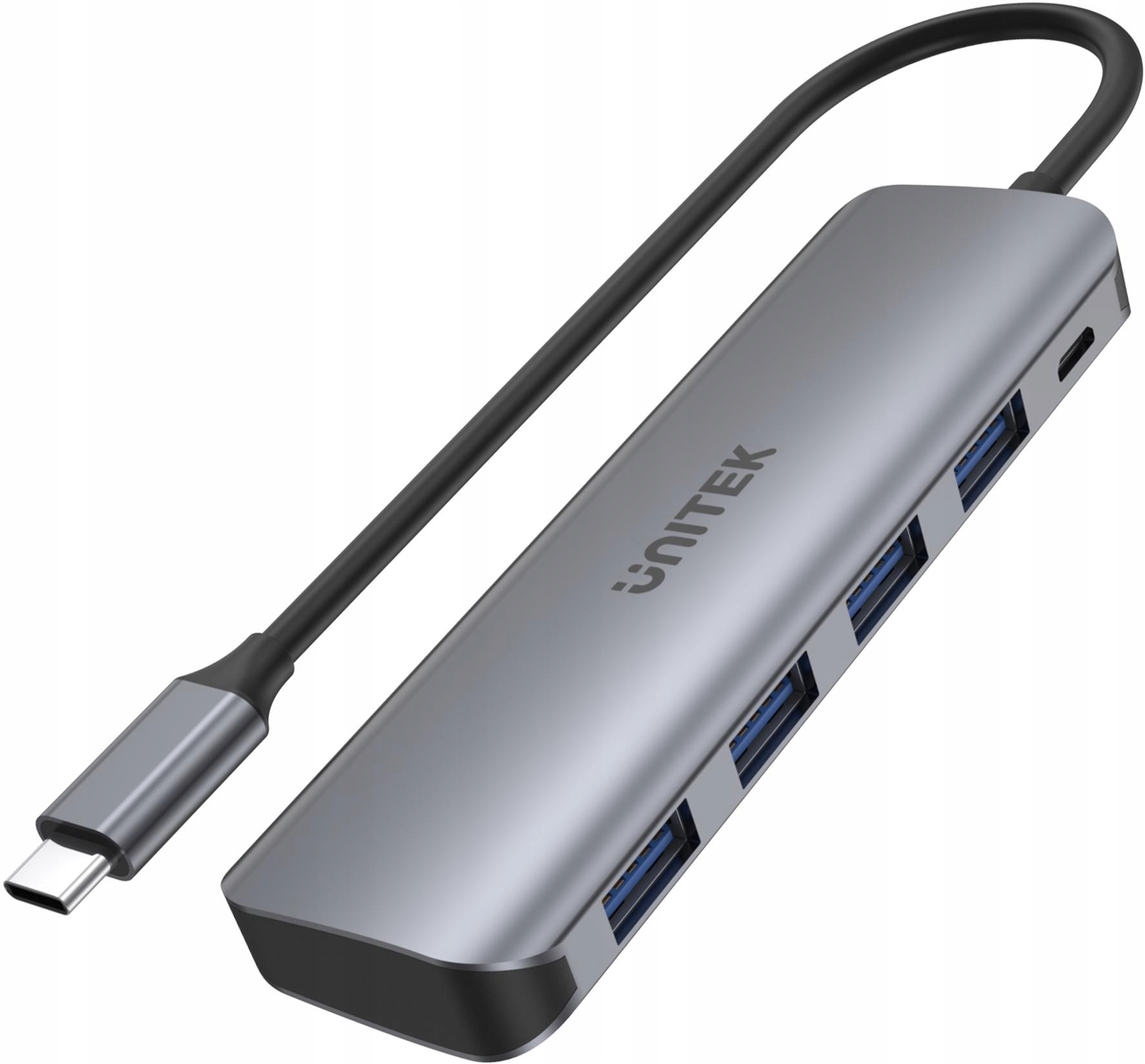 Unitek Hub Usb-c 4xUSB 3.1 GEN1 Aktivní Microusb Napájení 5Gb/s Aluminium