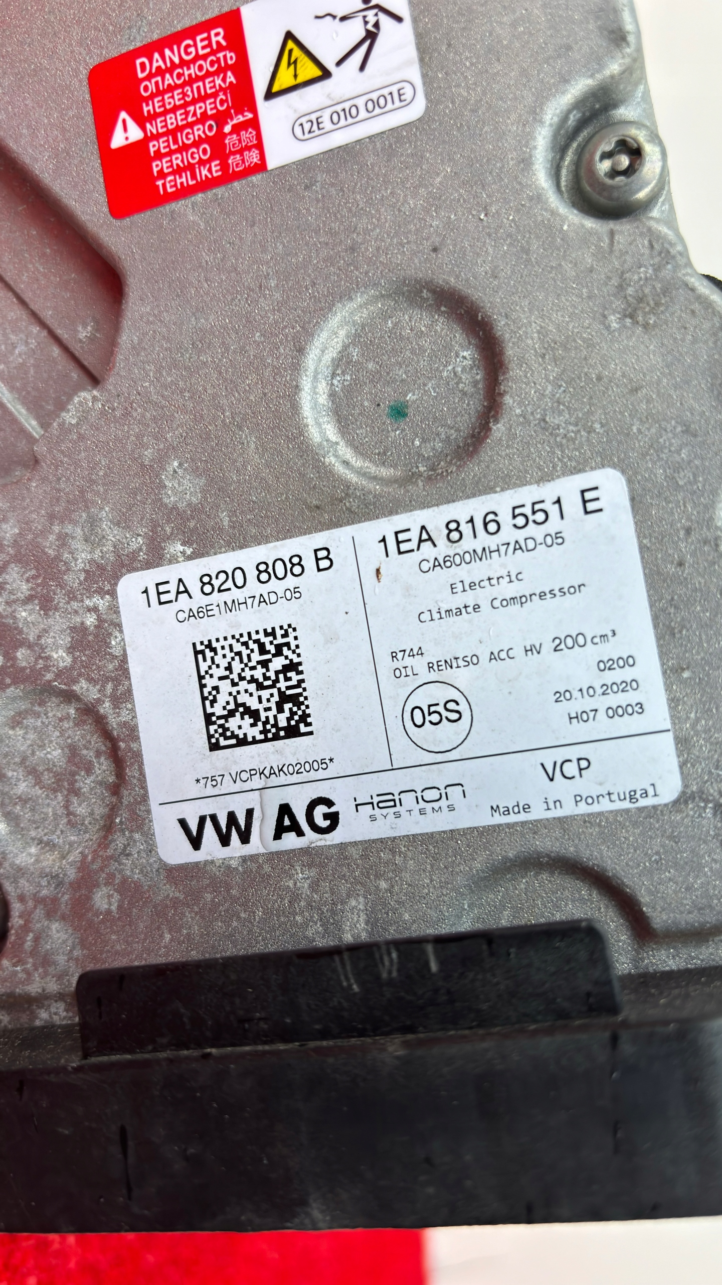 kompresor klimatizaci VW ID3 ID4 1EA816551E PAK5/JRS681