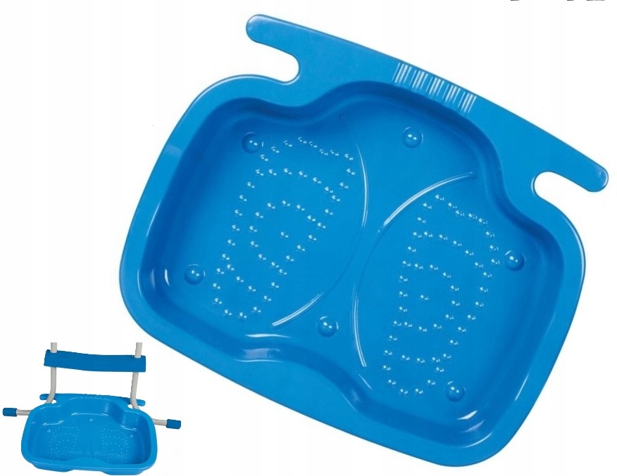 Kbelík na mytí nohou před bazénem, originální pod žebříkem