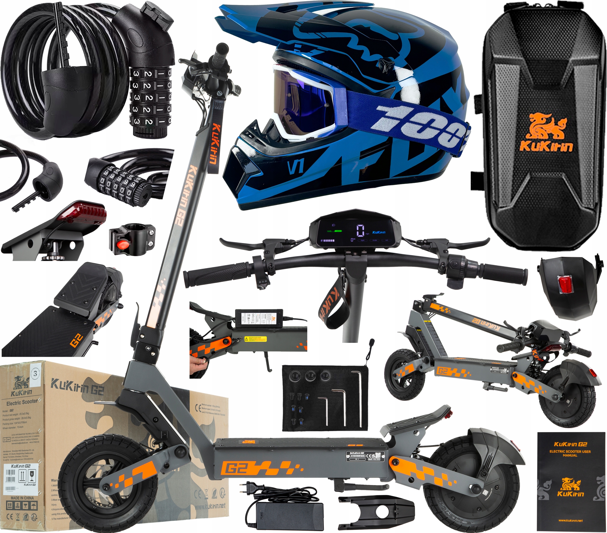 2026 KuKirin G2 elektrická vozidla 800W 45KM/H 48V 15Ah 55KM 10" +Dárek