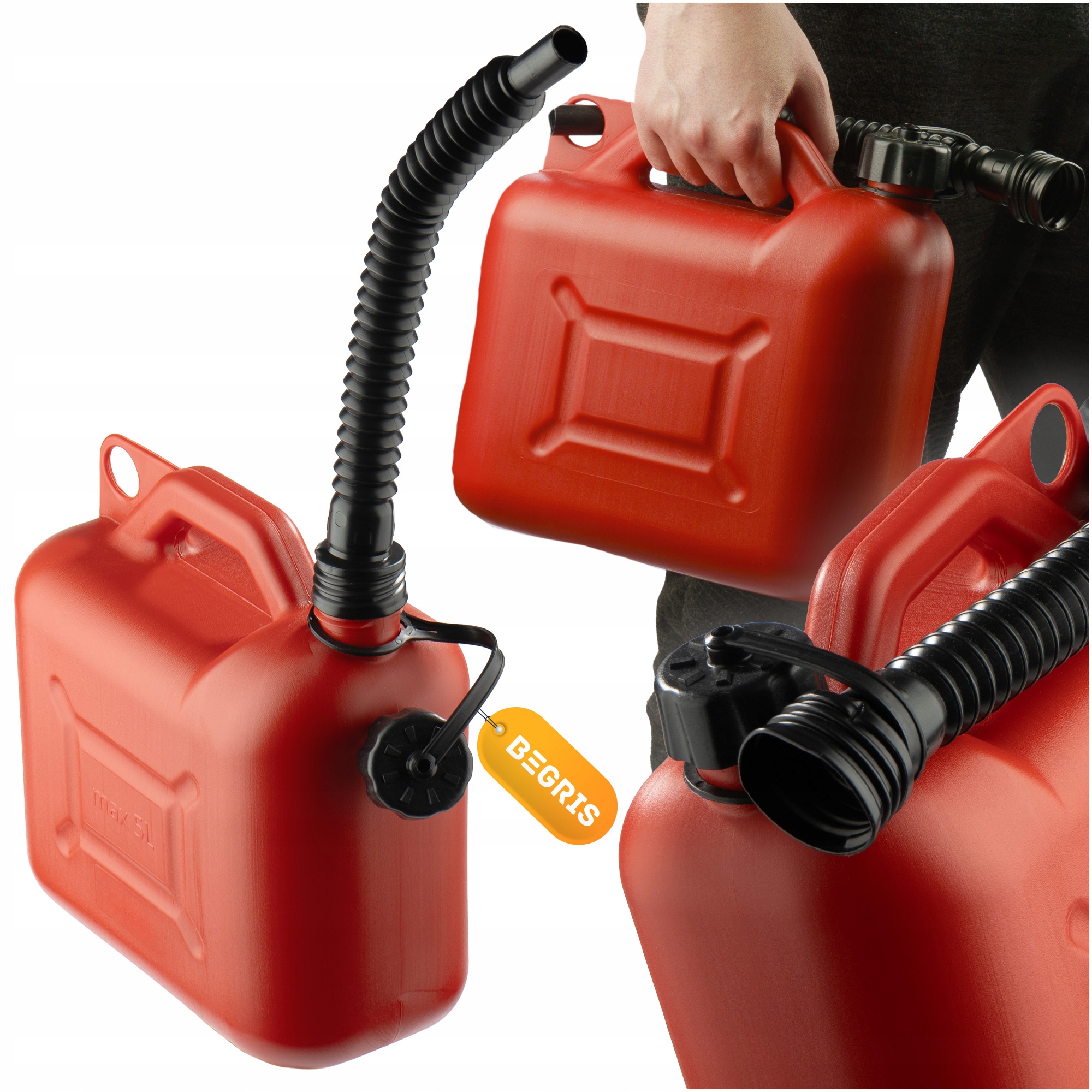 Kanister plastikowy Begris 5 l z lejkiem