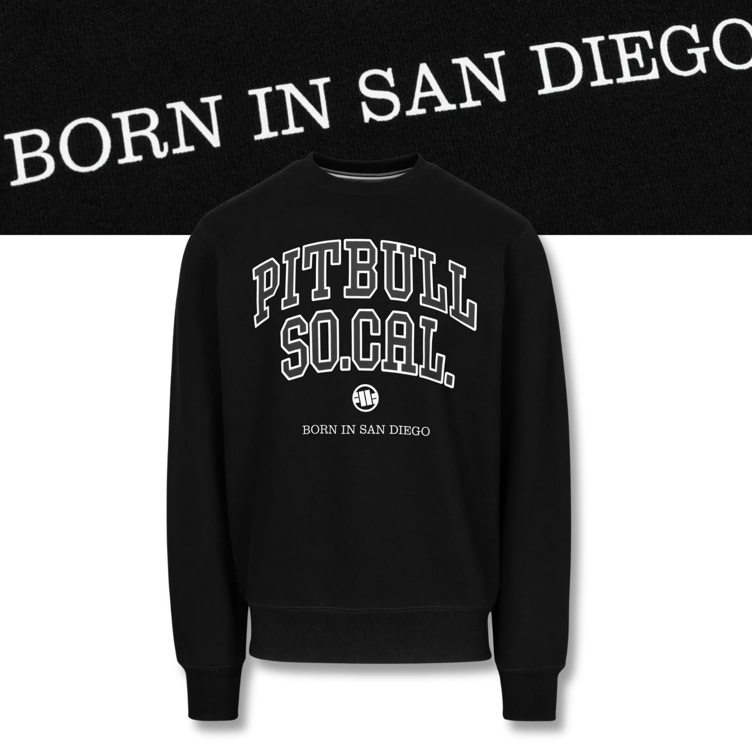 Pánská Mikina Pitbull So Cal Crewneck Potisk na přední straně Mikina Bez Kapuce