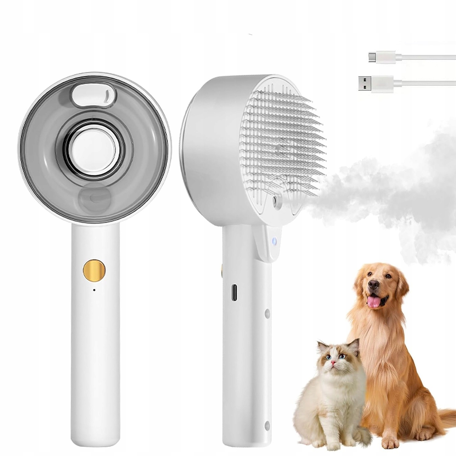 Levně Napařovací Kartáč pro Psy, Kočky a Zvířata, Profesionální, Samočištění, Uv Sterilizace