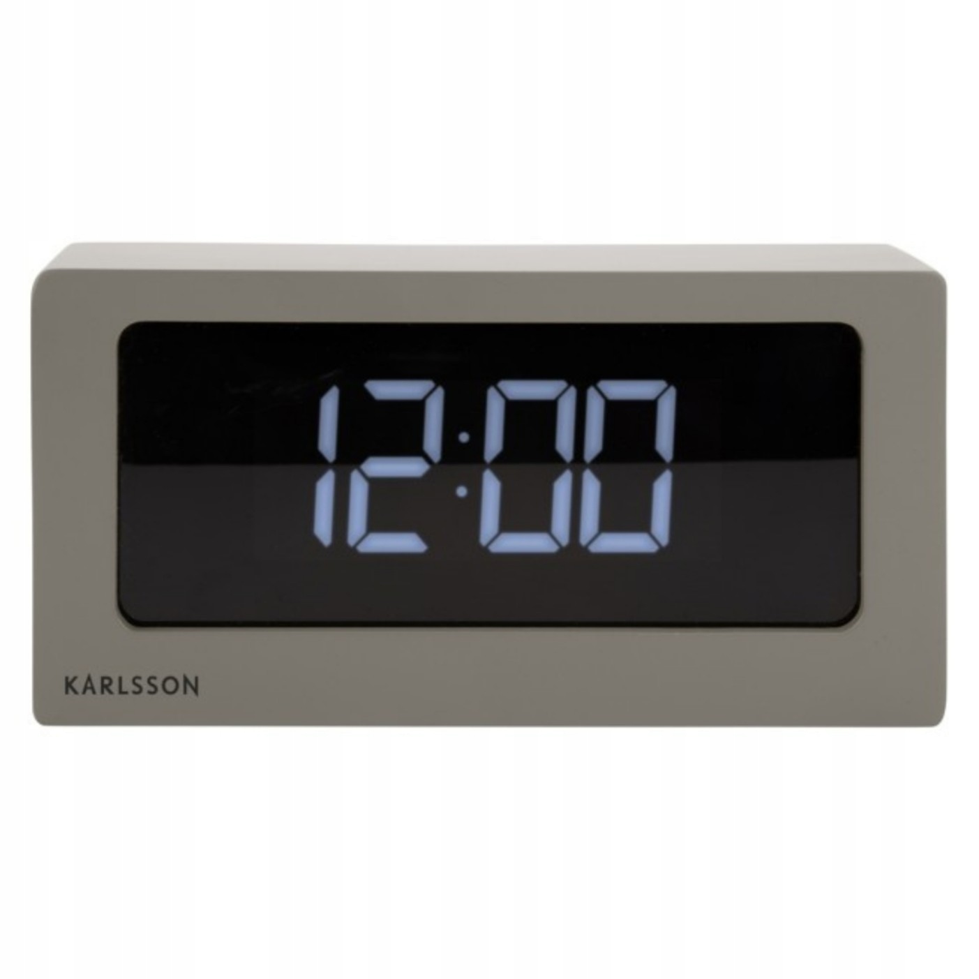 Digitálne šedé stolové hodiny s teplomerom a reguláciou jasu Flip Boxed Led