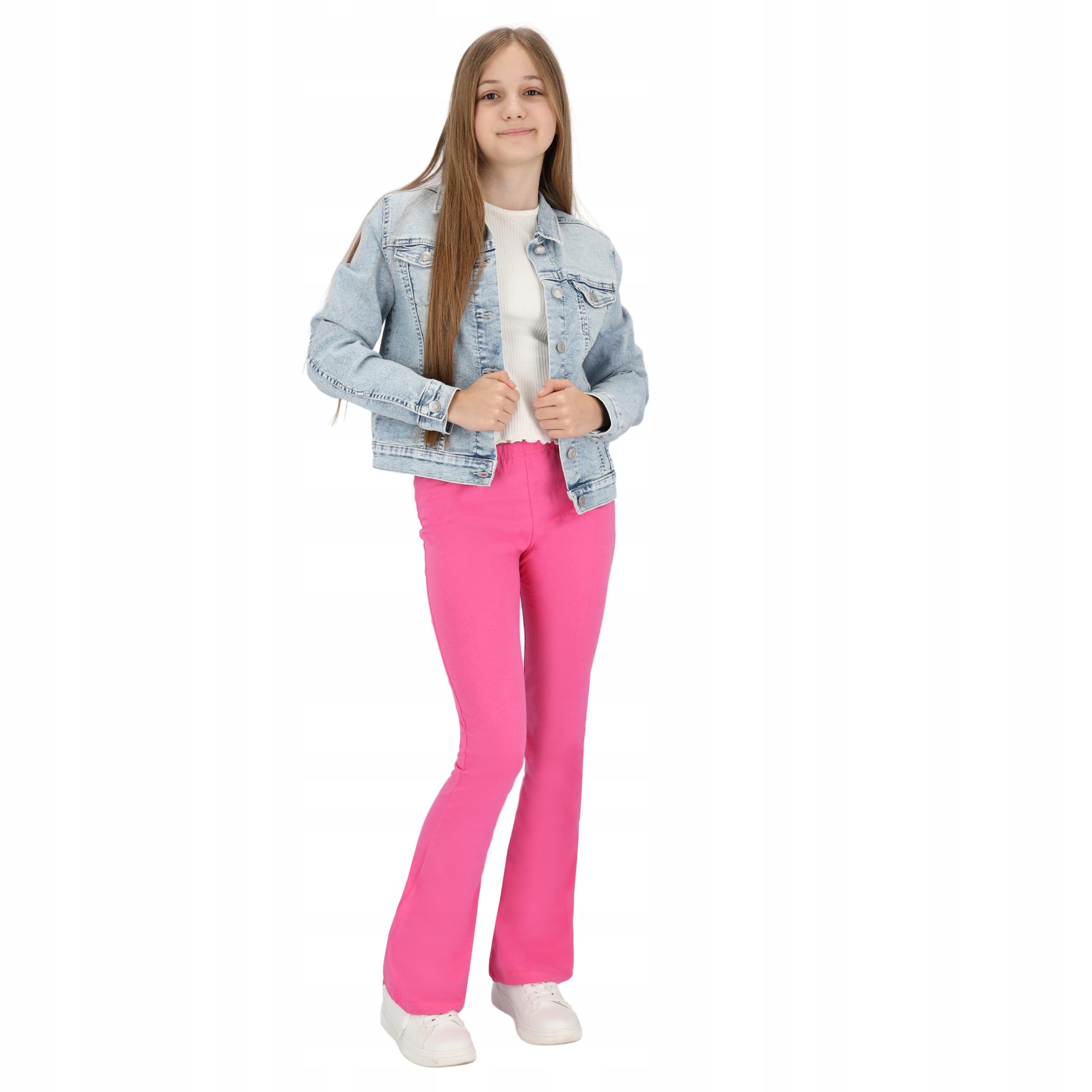 DZIECIĘCE DZWONY LEGGINSY BAWEŁNIANE JASNY RÓŻ 152 Kod producenta CHFL