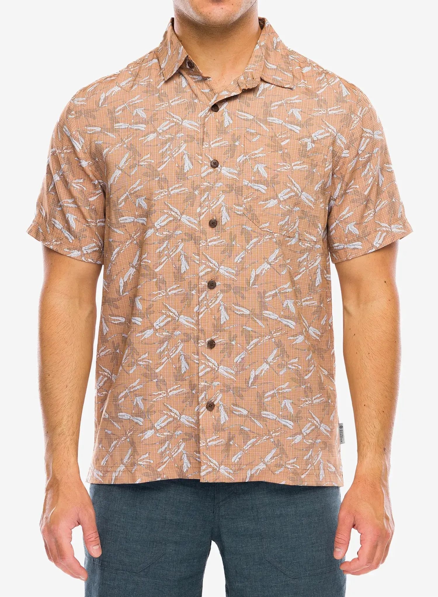 Koszula turystyczna Royal Robbins Camino Pucker S/s pecan dragonfly pt M