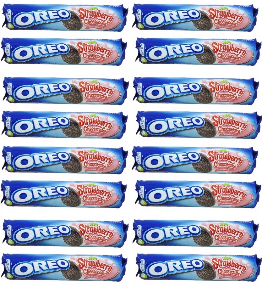 16x 154g Oreo Strawberry Cheesecake ciastka Uk Karton D