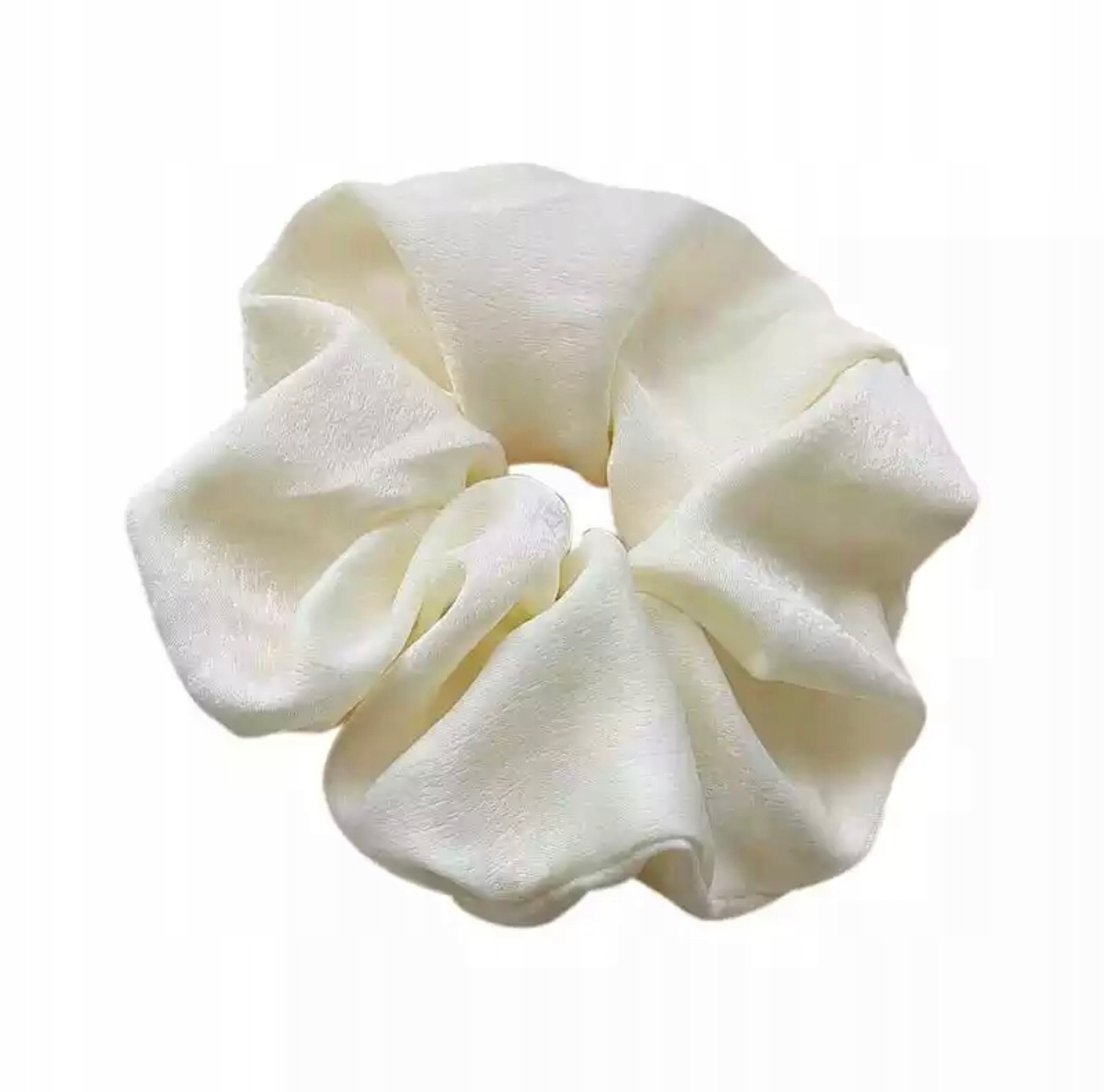 

Gumka do włosów scrunchies szyfon kremowa żółta