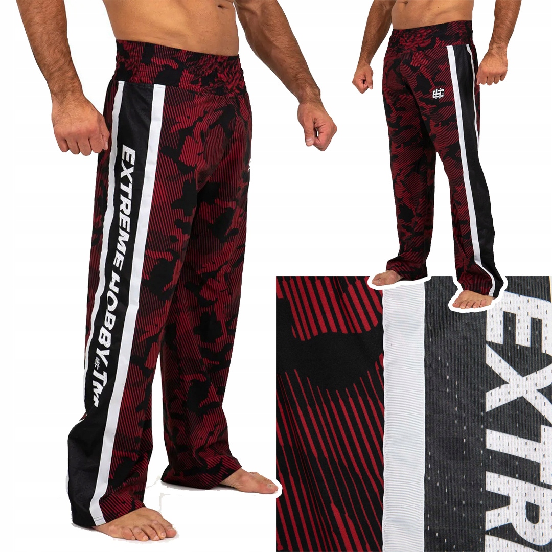 Spodnie do Kickboxingu męskie Extreme Hobby Havoc Czerwone r. L