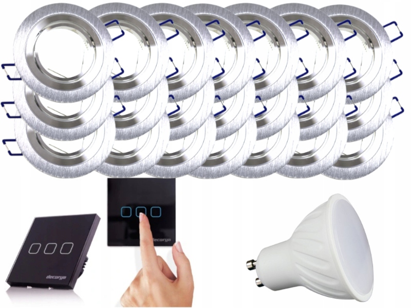 Sada Led stropních světel 21x Vypínač Žárovky
