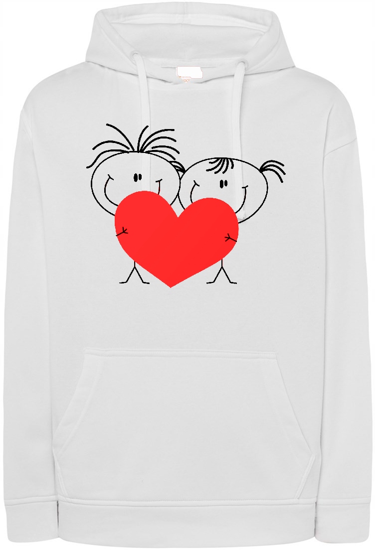 Valentýnská Mikina s potiskem Pár Láska Srdce r.XXL