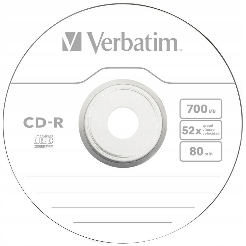 Cd-r Verbatim Extra Protection 700MB 52X 100ks 43411