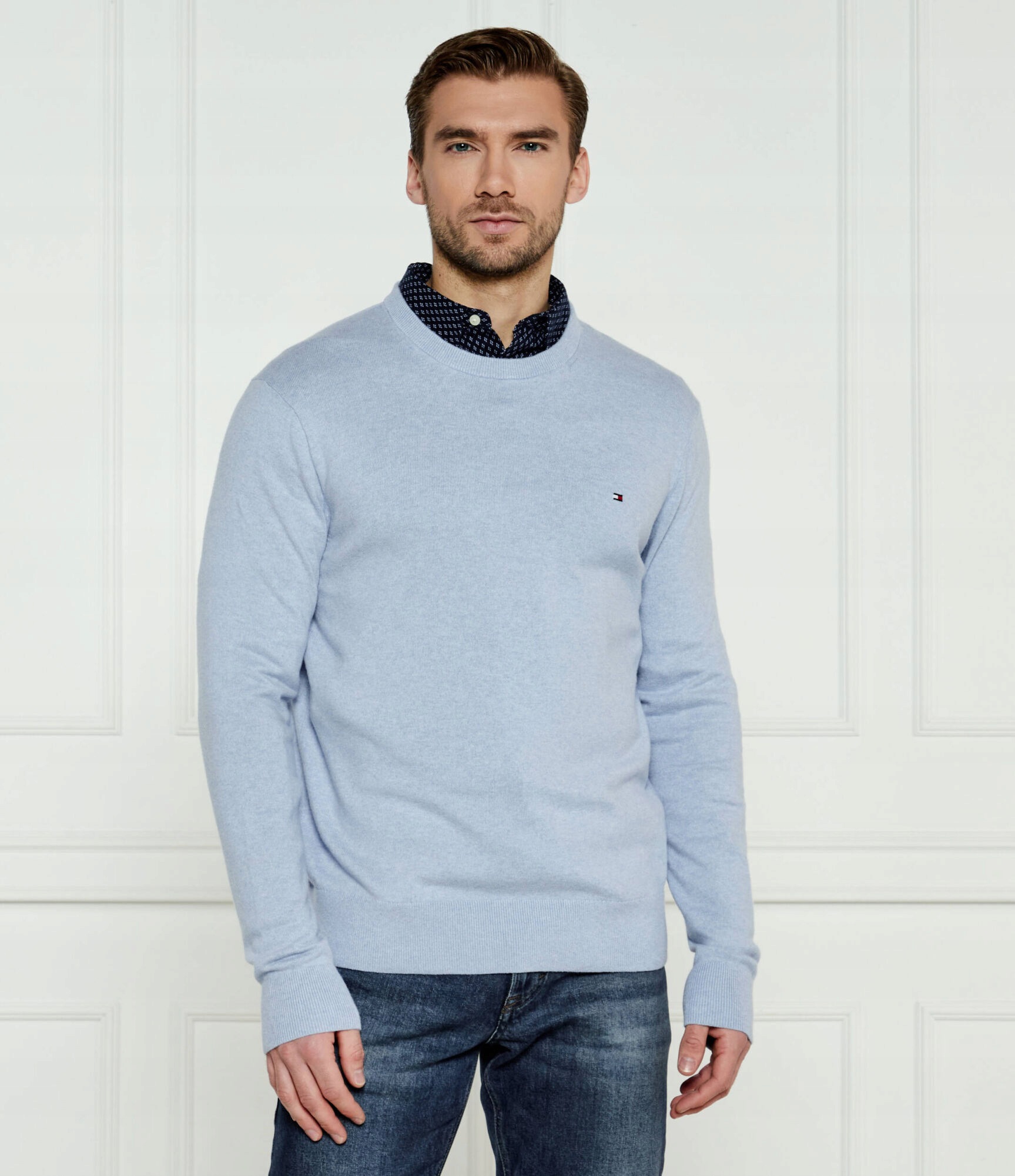 Tommy Hilfiger svetr s přídavkem kašmíru, modrý, velikost XL