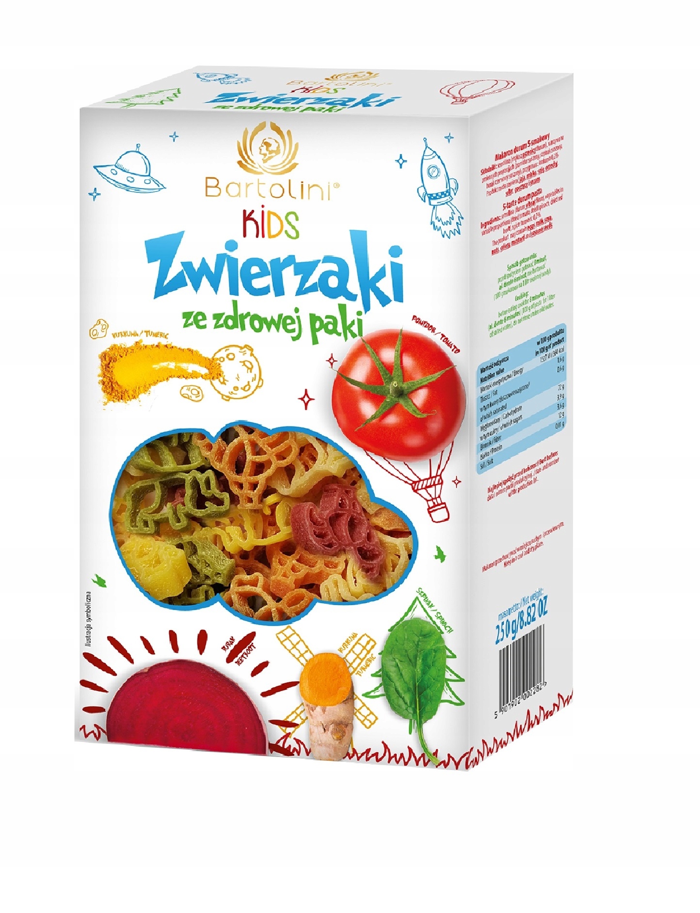 Bartolini Těstoviny pro děti Zvířátka 250 g