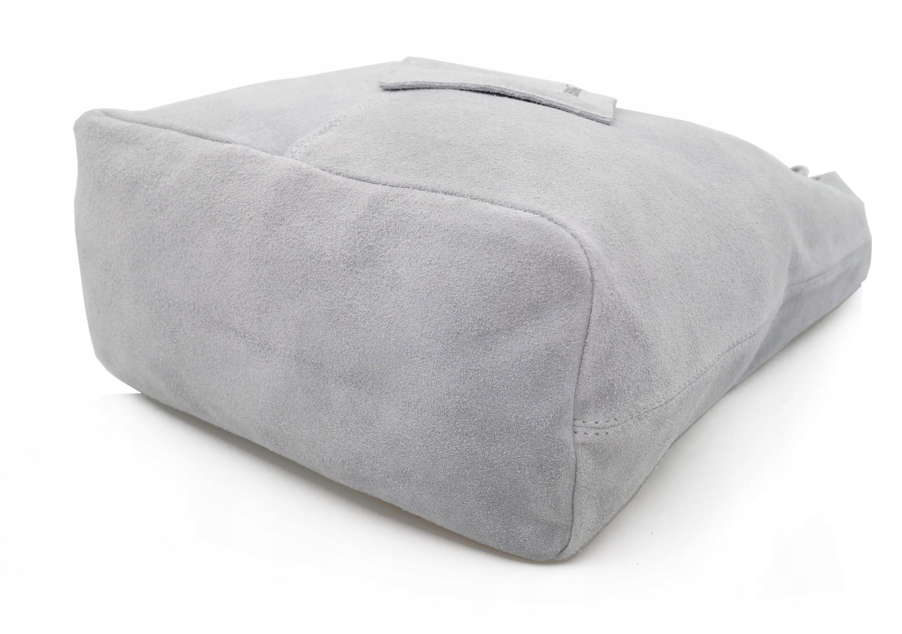 VERA PELLE torebka damska zamszowa worek na ramię z saszetką BEŻOWA Model V132