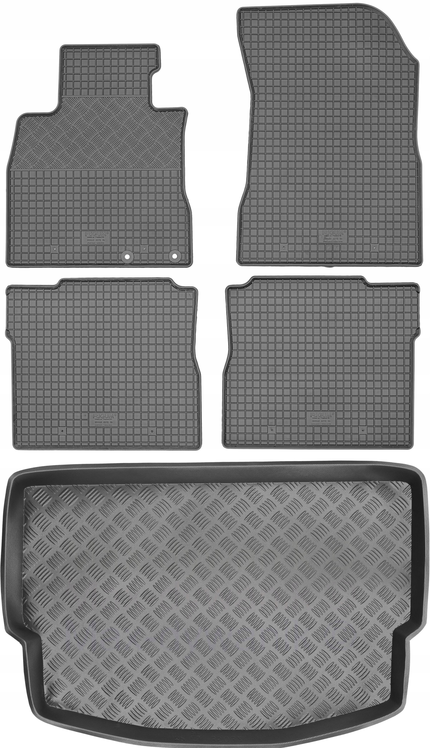 Nissan Note II Hb 2013 Sada Gumové rohože rohož