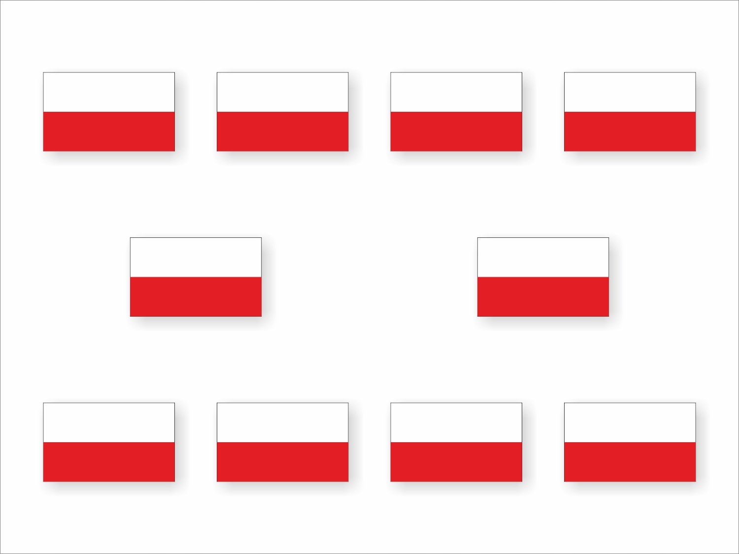 Flaga Polska polski naklejka wlepka nalepka komplet 10 sztuk