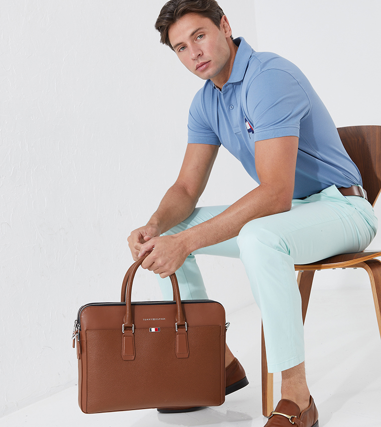 Tommy Hilfiger Nová Taška Na Notebook Business Leather AM0AM0684200 Kůže