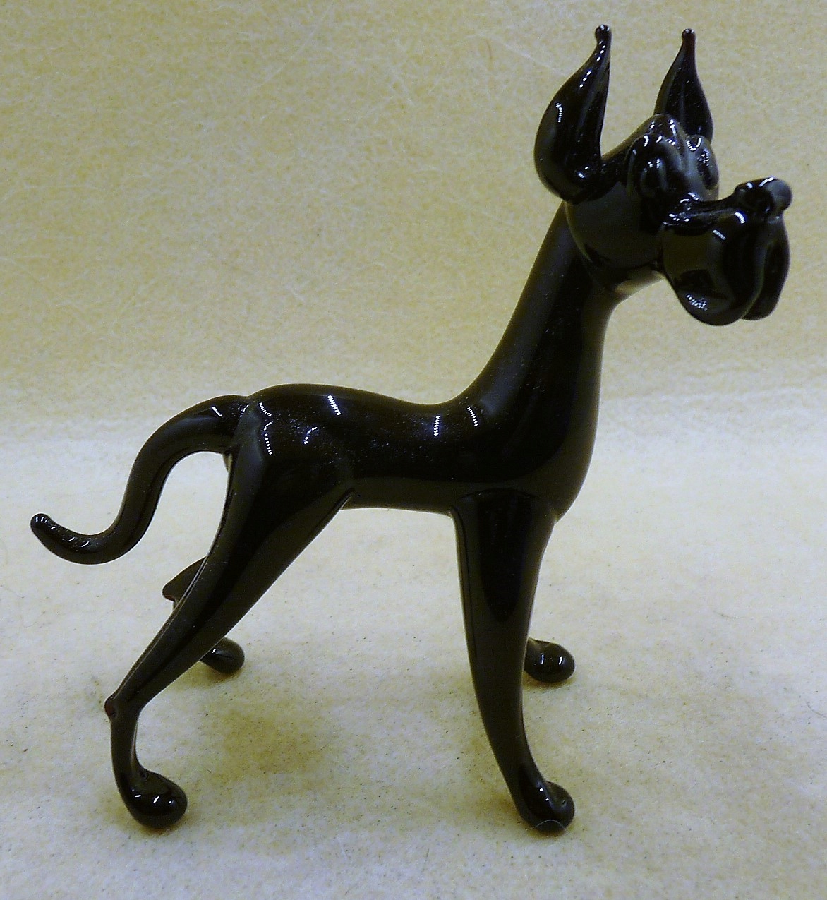 Skleněná figurka Extra Krásný plemenný pes Dog černý Pejsek dárek Fd Velká