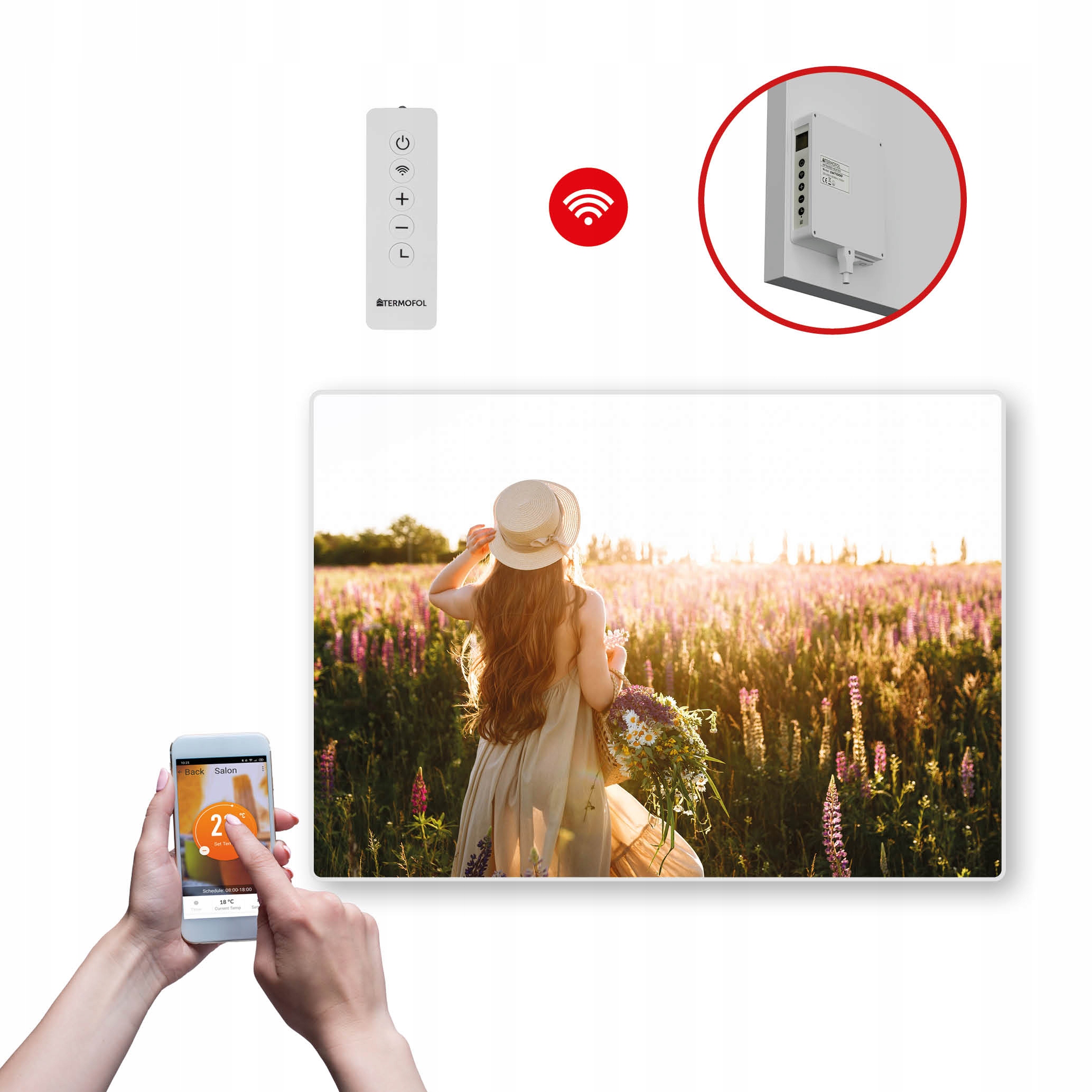 Dekoračný infračervený Ohrievací Panel s výkonom 500 W a Wifi